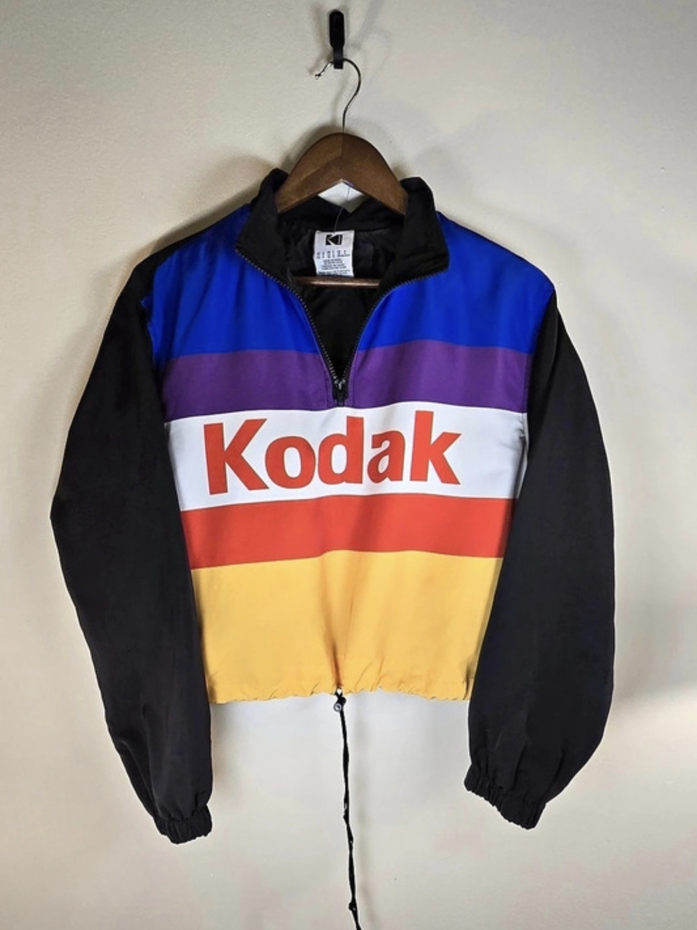 Forever 21 x Kodak Retro Colorblock Windbreaker Pullover Jacket Size Small